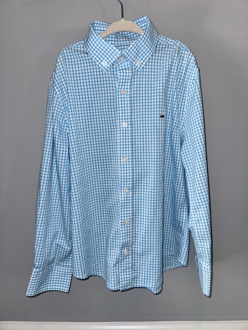 crown & ivy Light Blue Gingham Button-Down Shirt - Picture 3 of 7